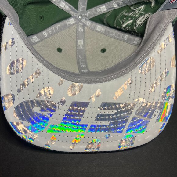 New Era 9Fifty Men's Original OFSM Green & Black NY Jets Reflective Snapback Hat - Picture 8 of 8
